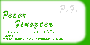 peter finszter business card